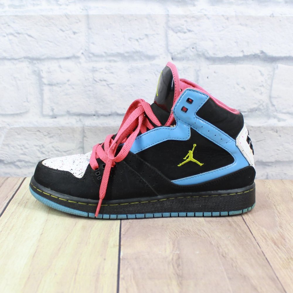 Jordan 1 Flight Kids Cool Retro Colors Leather Lace-up High Top Sneakers US 6 Y - Picture 1 of 10
